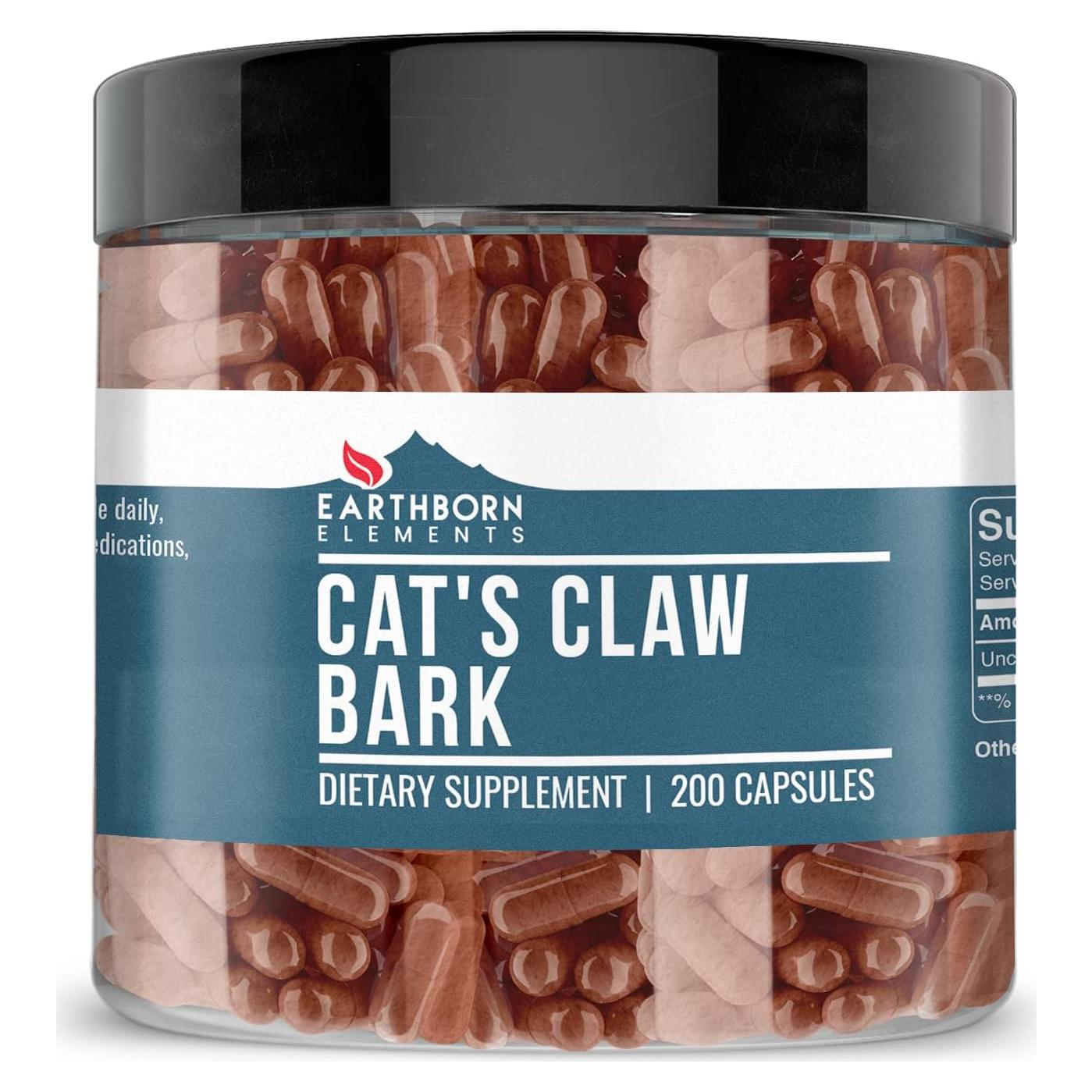 Corteza de Uña de Gato Earthborn Elements 200 Cápsulas Puras