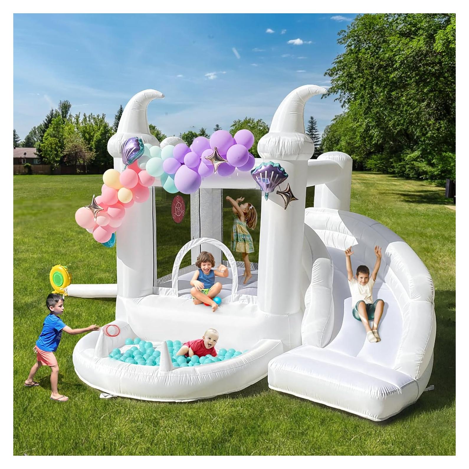 Casa de Rebote Inflable NIUER TECH con Tobogán y Piscina