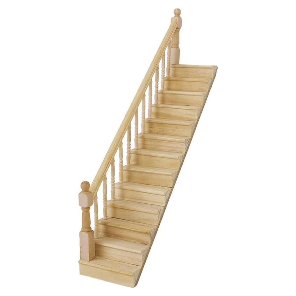 Escalera Miniatura de Madera Cutemini 1:12 Barandilla Izquierda