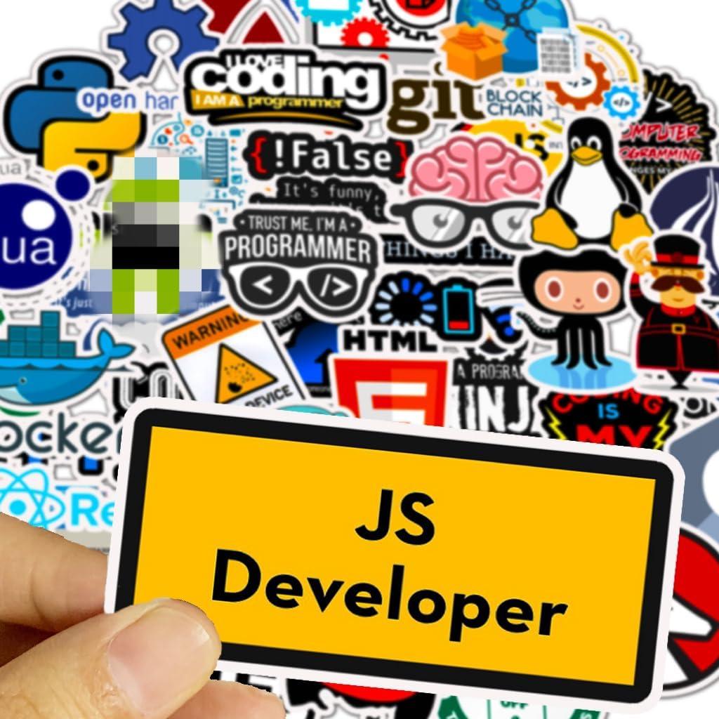 Pegatinas de Programación Tuqiso - 50 pcs Duraderas e Impermeables
