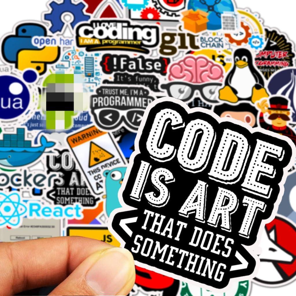 Pegatinas de Programación Tuqiso - 50 pcs Duraderas e Impermeables