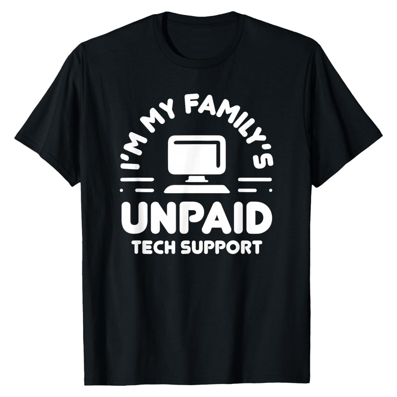 Camiseta Divertida Soporte Técnico No Remunerado Ingeniero Informático