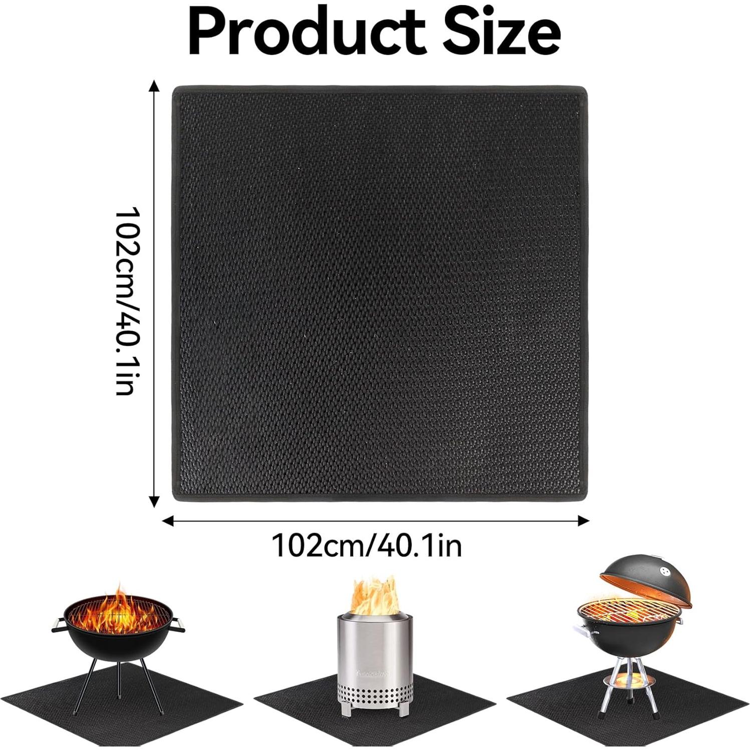 Alfombrilla Ignífuga Klmnop 102x102 cm para Fogata y BBQ