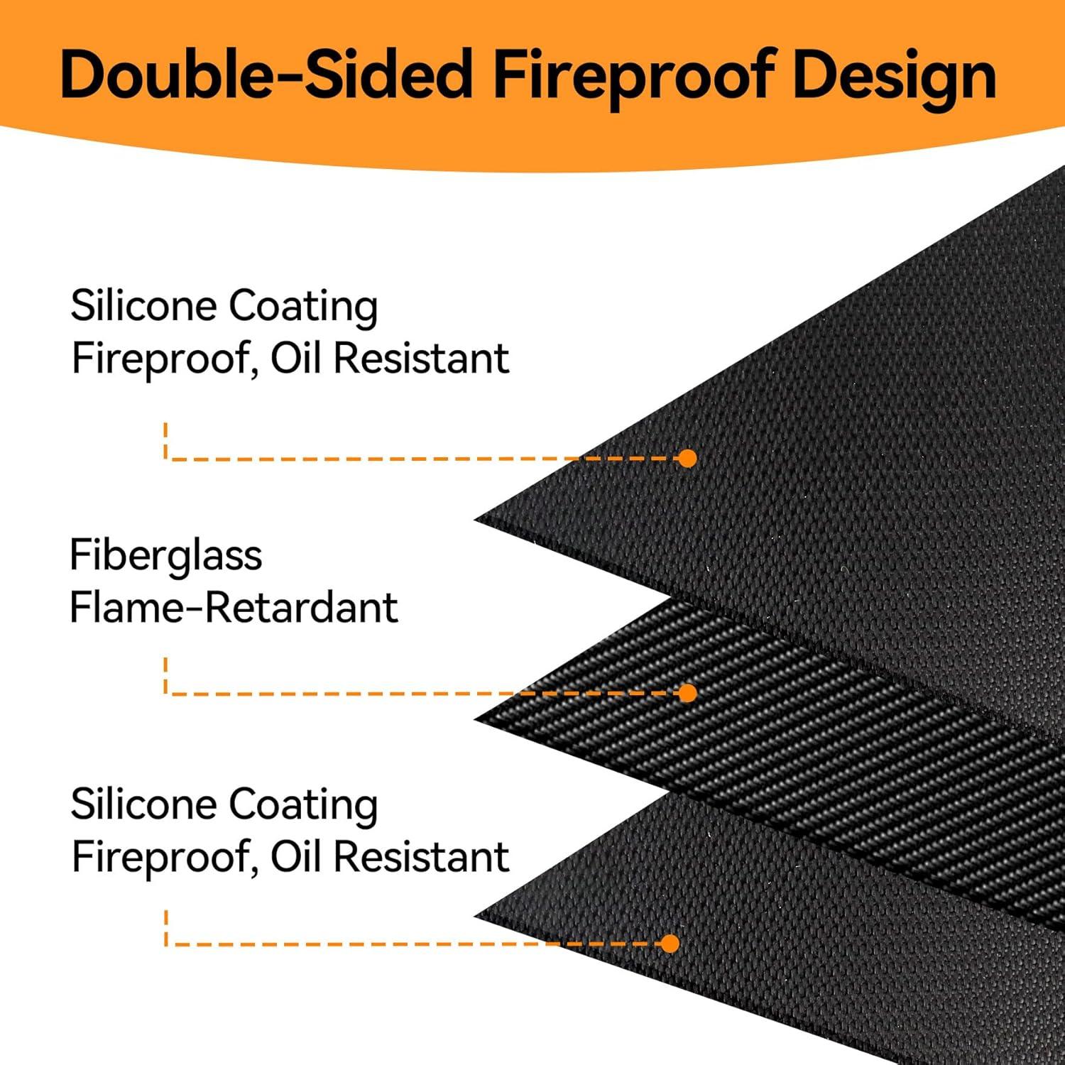 Alfombrilla Ignífuga Klmnop 102x102 cm para Fogata y BBQ