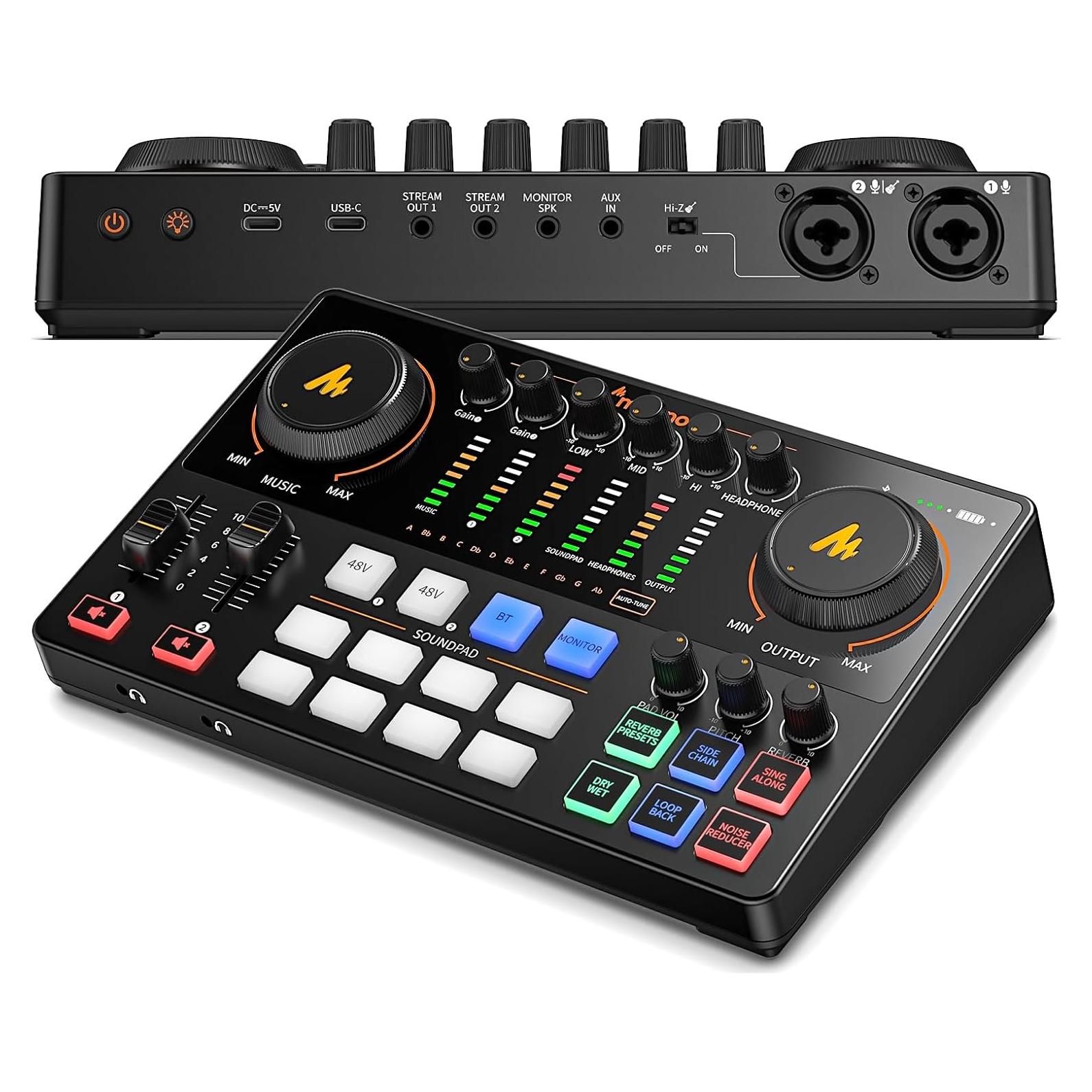 Mezclador de Audio Maono E2 Gen2 para Podcasting XLR Doble