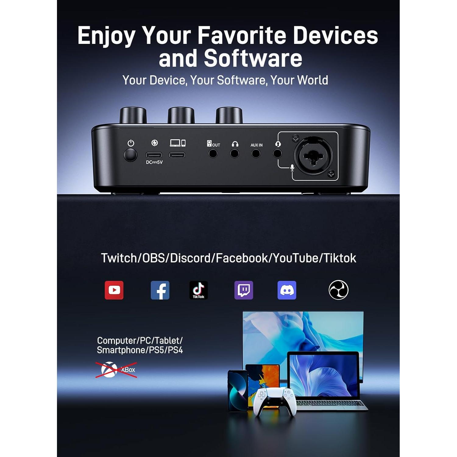 Kit de Streaming MAONO MaonoCaster PD200XS & G1 NEO RGB