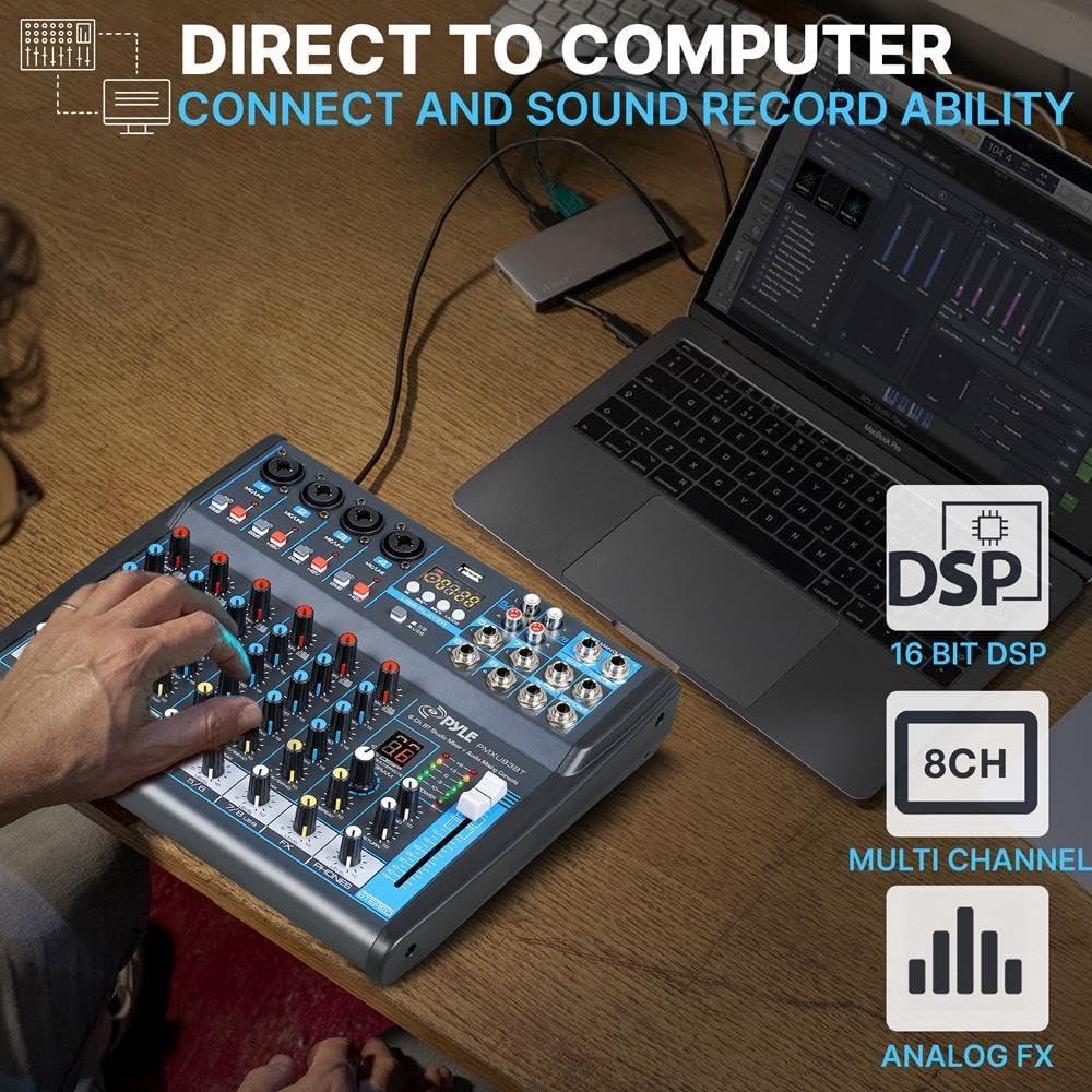 Consola de Mezcla de Audio Pyle PMXU83BT 8 Canales Bluetooth