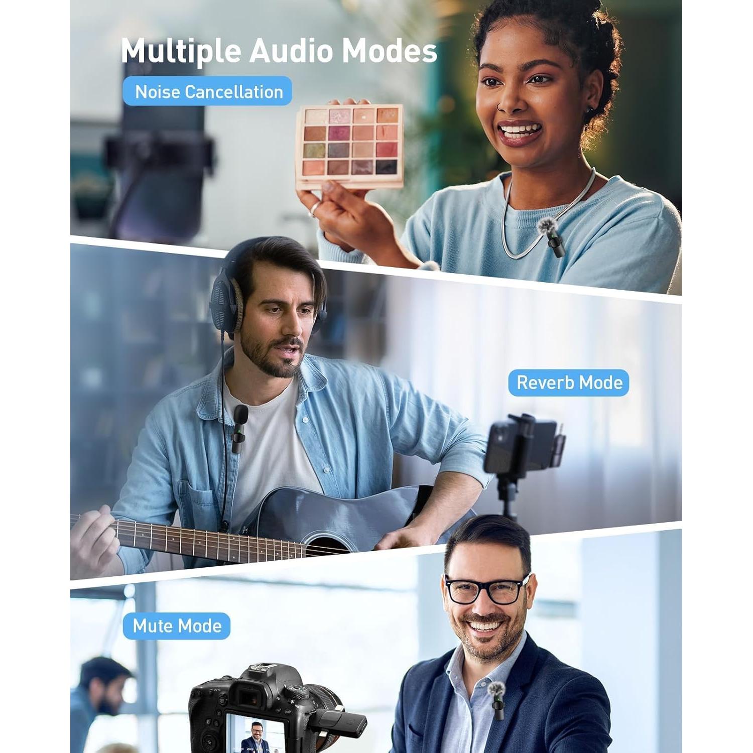 Micrófono Lavalier Inalámbrico MENERESAS MKF8 - Mini para iPhone y Android