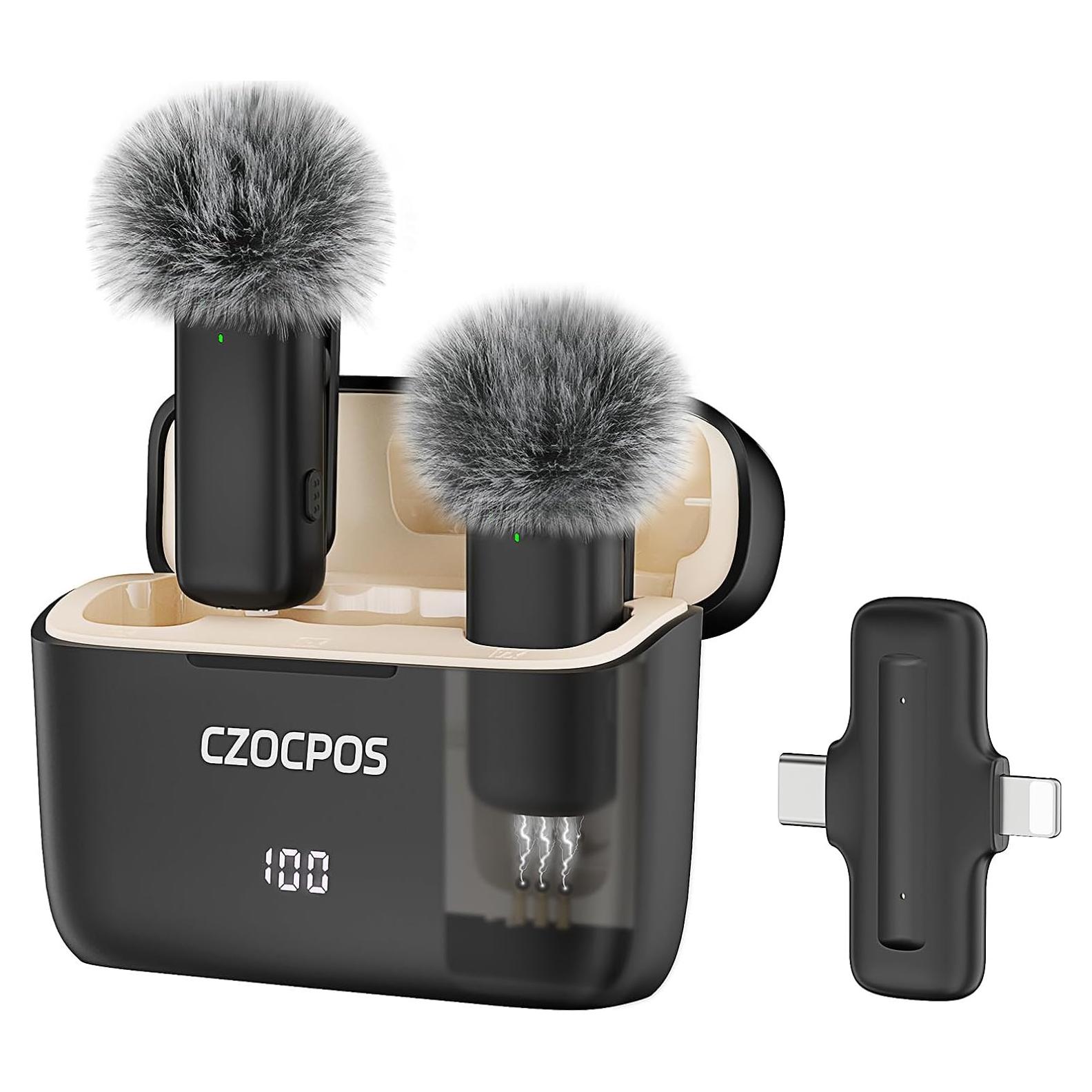 Micrófono Lavalier Inalámbrico CZOCPOS con Estuche, 36H Batería