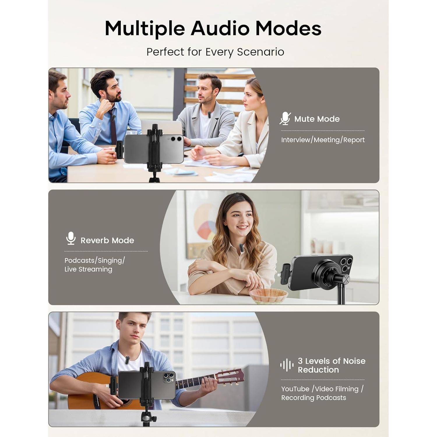 Micrófono Lavalier Inalámbrico CZOCPOS con Estuche, 36H Batería