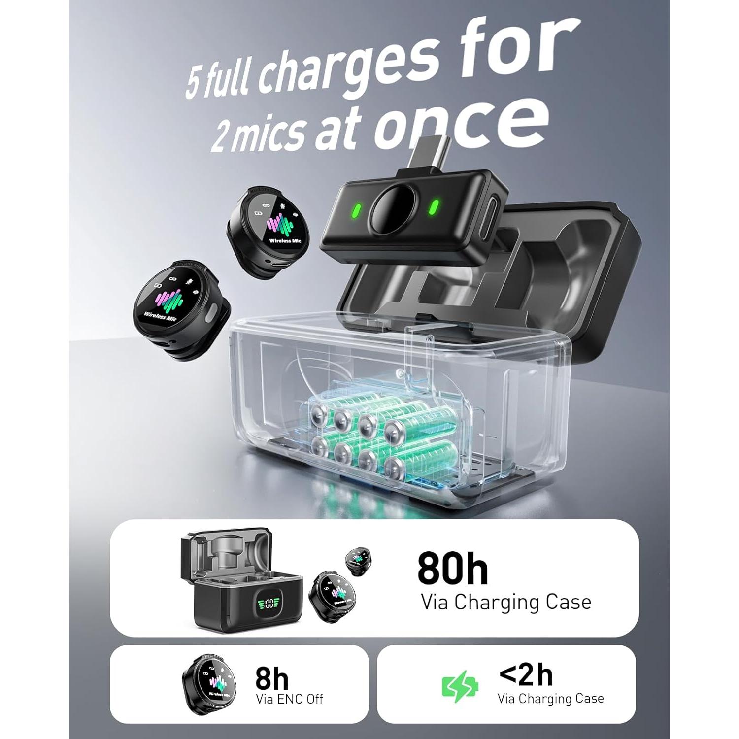 Micrófono Lavalier Inalámbrico LID LIRDDY J6 - 2PCS, 45.72m