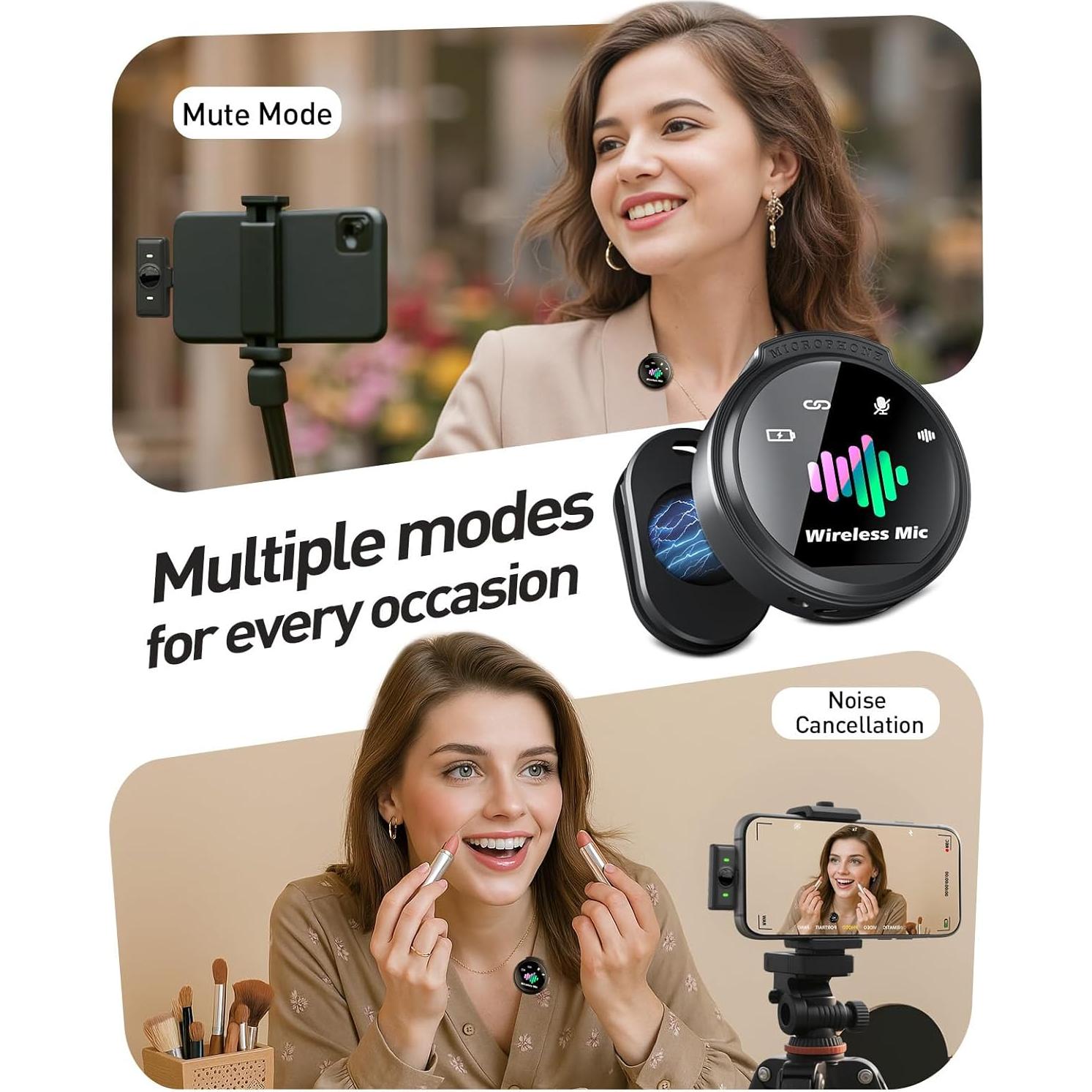 Micrófono Lavalier Inalámbrico LID LIRDDY J6 - 2PCS, 45.72m