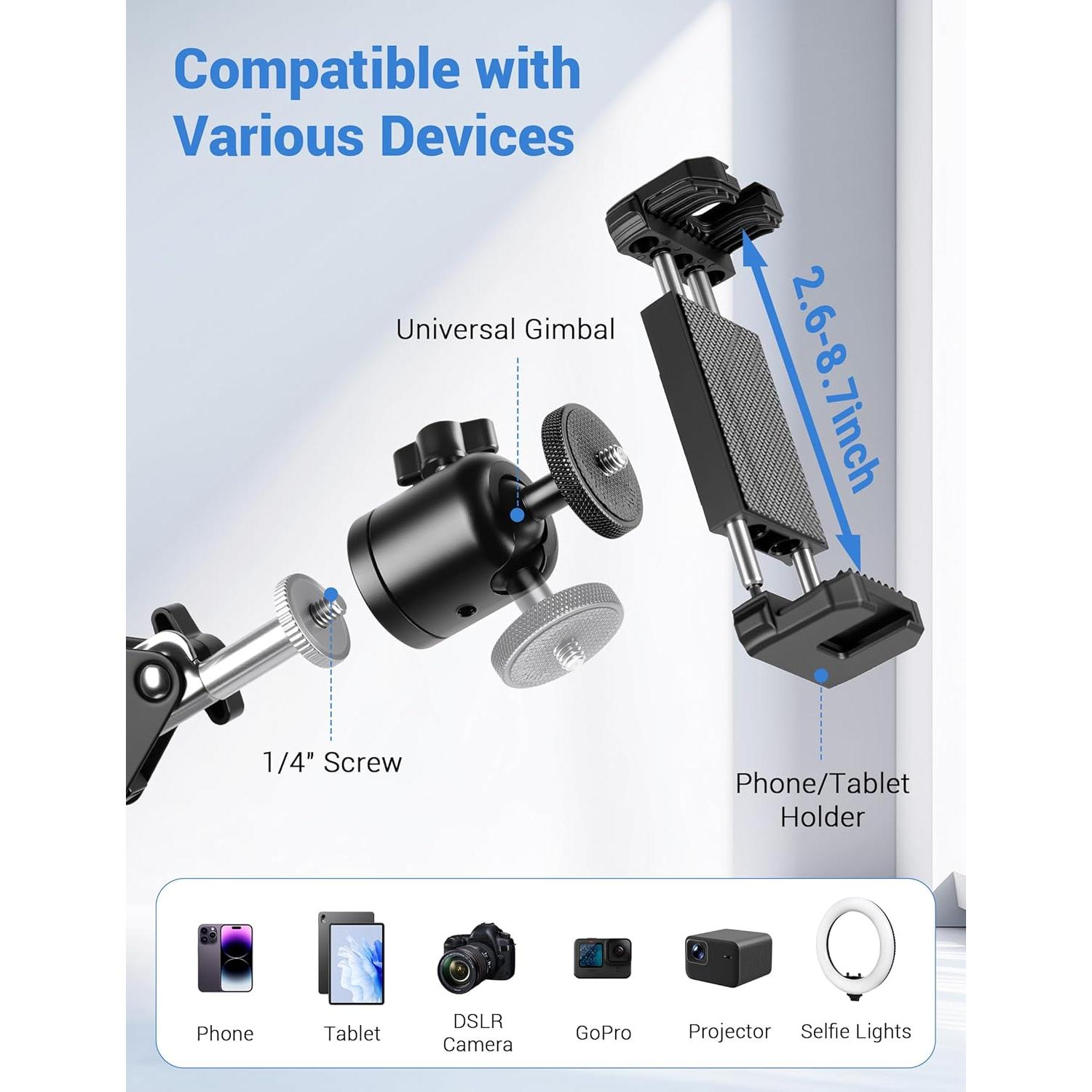 Soporte de Cámara de Escritorio Evekea DS03 360° Ajustable