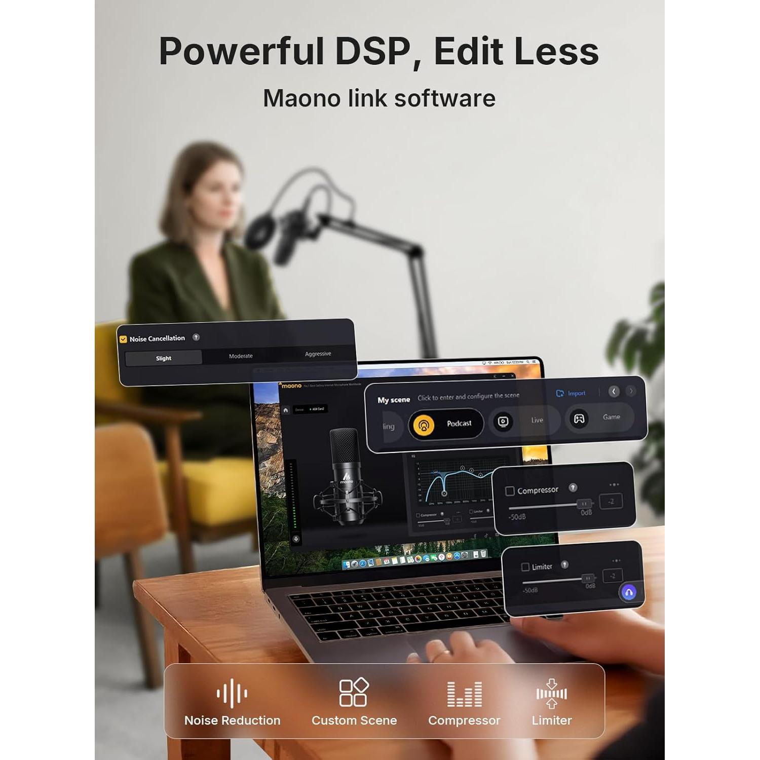 Micrófono de Condensador MAONO A04 Gen2 XLR/USB 192kHz