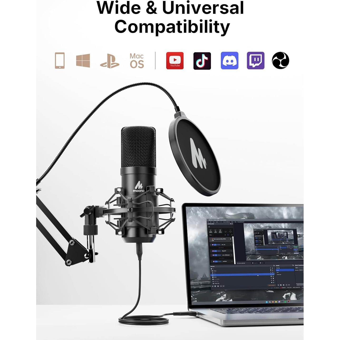 Micrófono de Condensador MAONO A04 Gen2 XLR/USB 192kHz