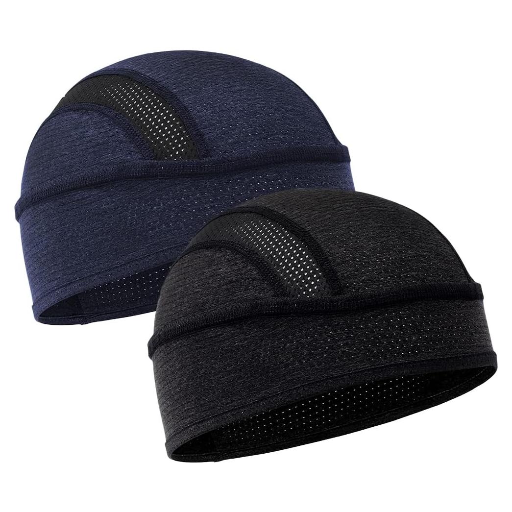 Gorro de Ciclismo Unisex Refrescante 2 Piezas - Negro y Azul Marino