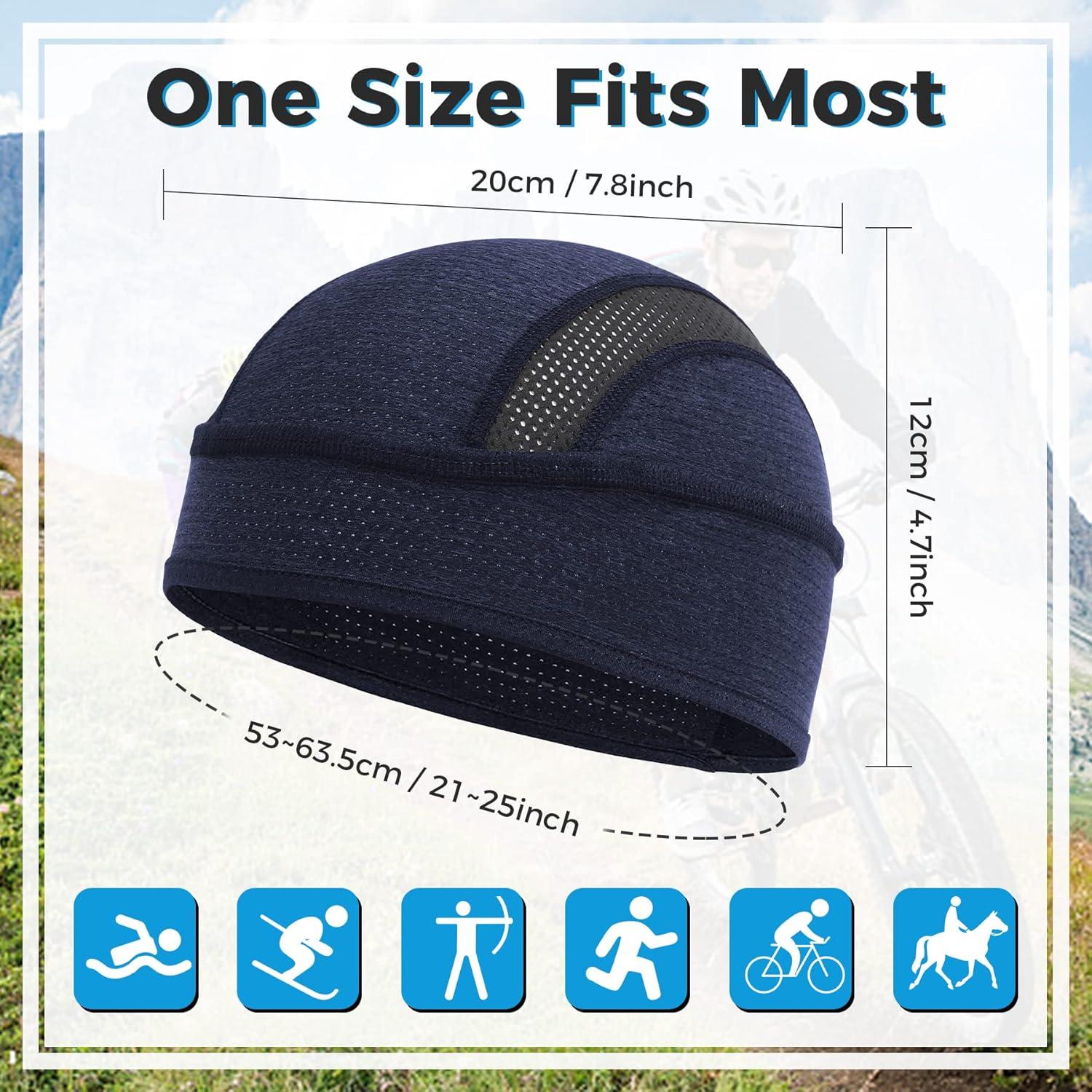 Gorro de Ciclismo Unisex Refrescante 2 Piezas - Negro y Azul Marino