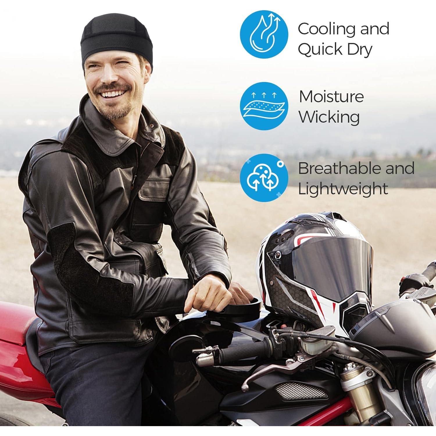 Gorro de Ciclismo Unisex Refrescante 2 Piezas - Negro y Azul Marino