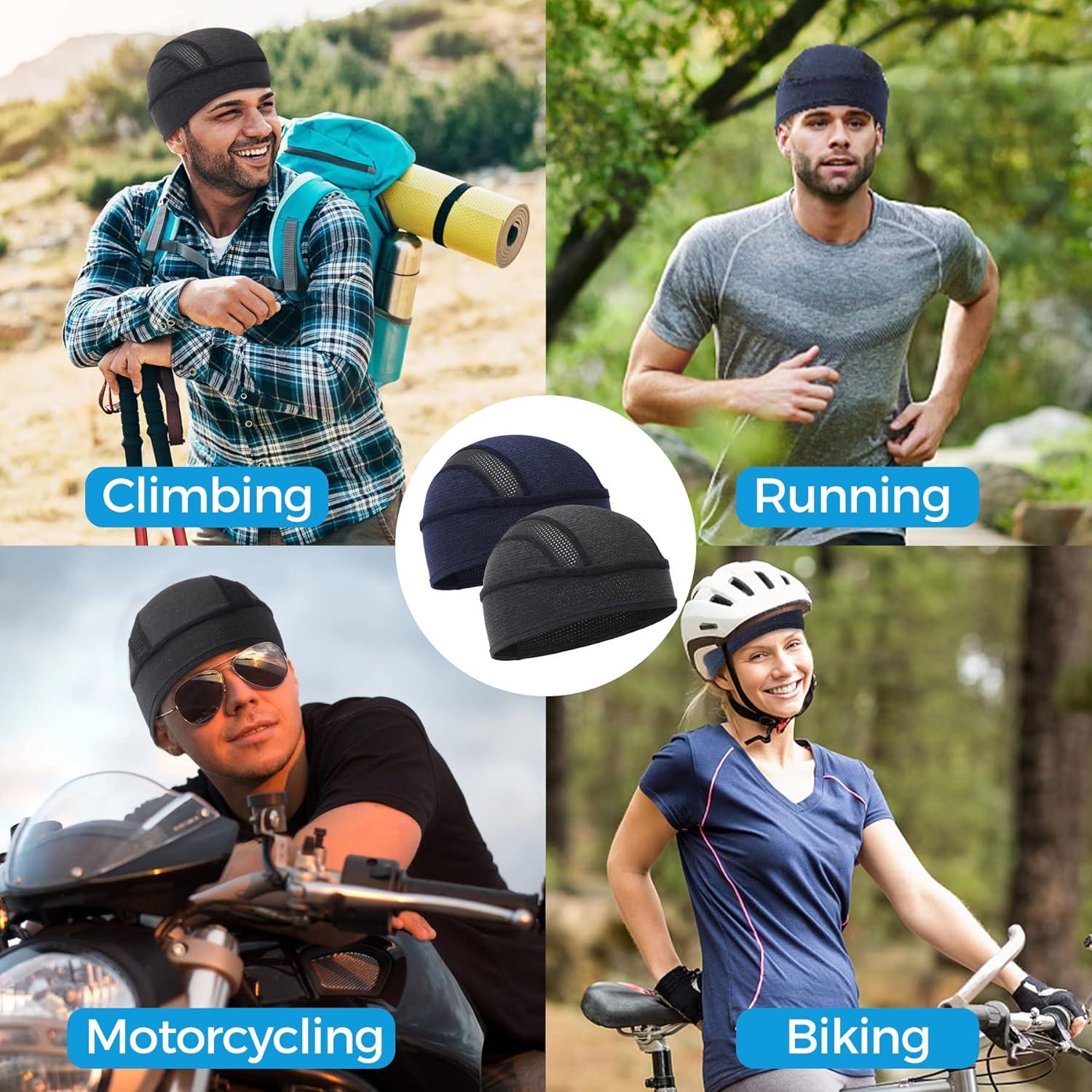 Gorro de Ciclismo Unisex Refrescante 2 Piezas - Negro y Azul Marino