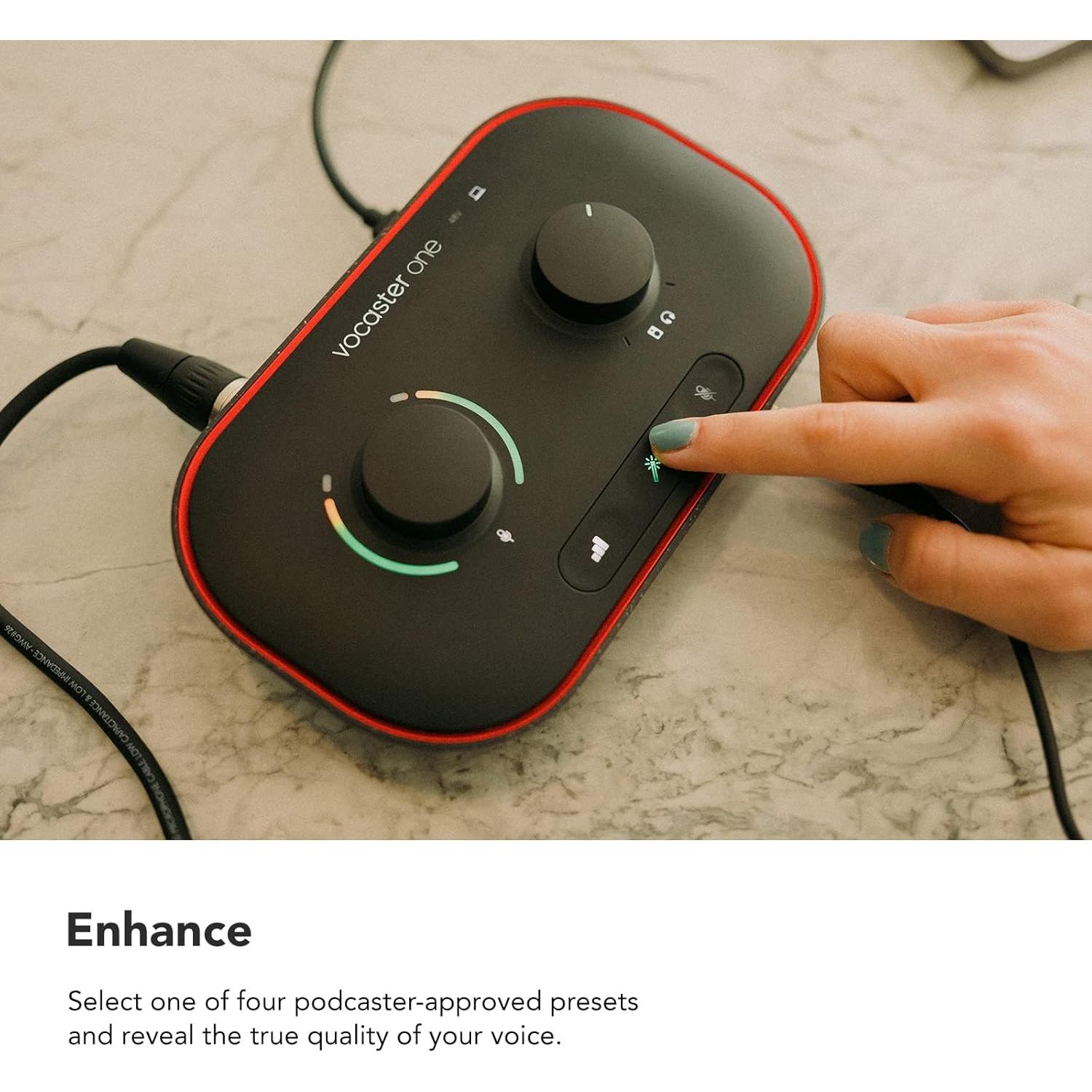 Focusrite Vocaster One - Interfaz de Podcasting USB-C