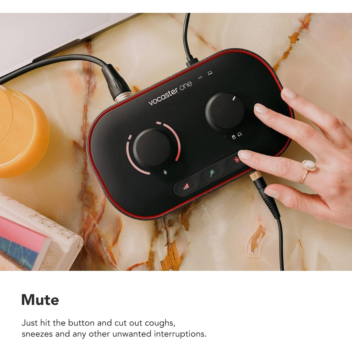 Focusrite Vocaster One - Interfaz de Podcasting USB-C