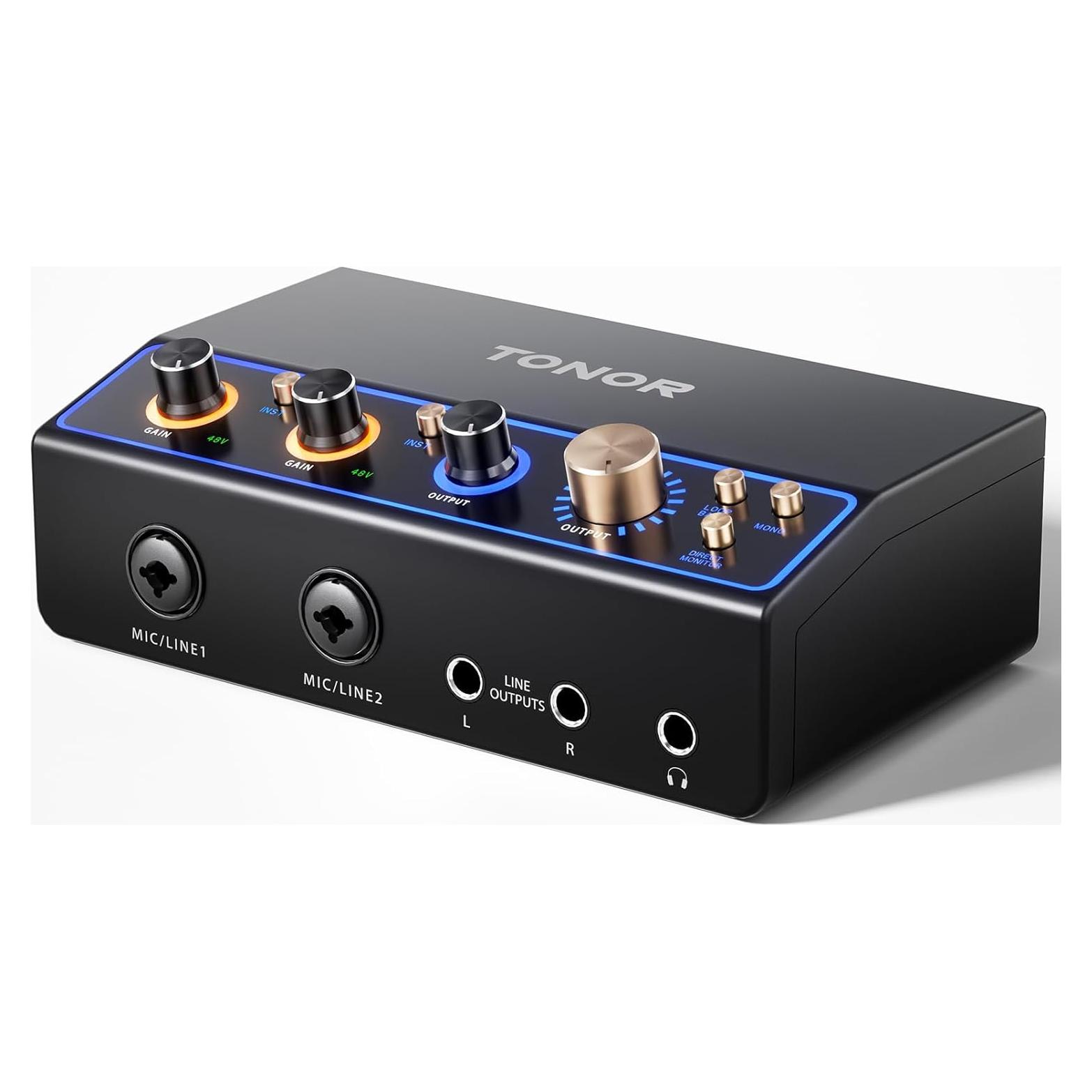 Interfaz de Audio TONOR TX510 USB 2 Canales XLR 6.35mm Negro