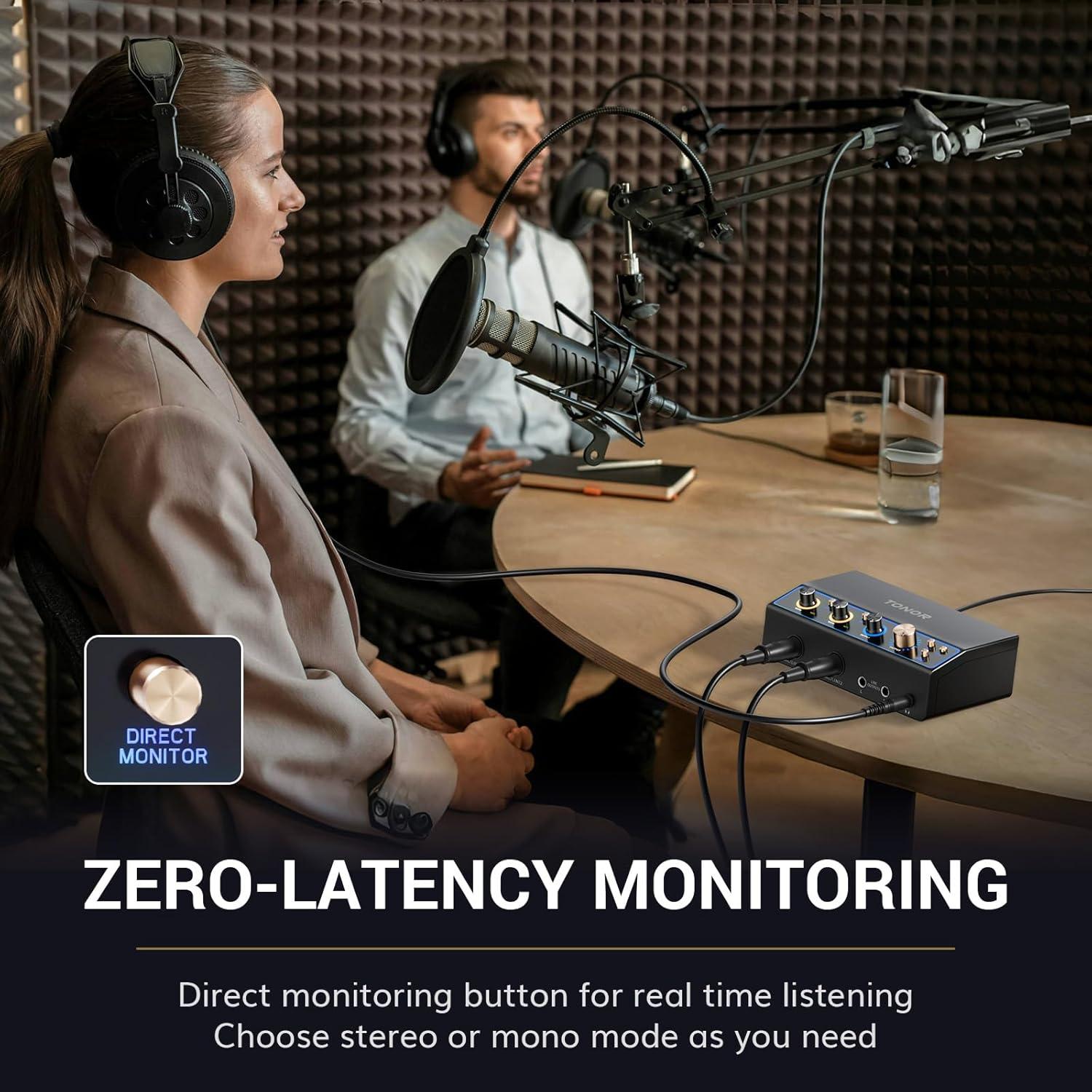 Interfaz de Audio TONOR TX510 USB 2 Canales XLR 6.35mm Negro