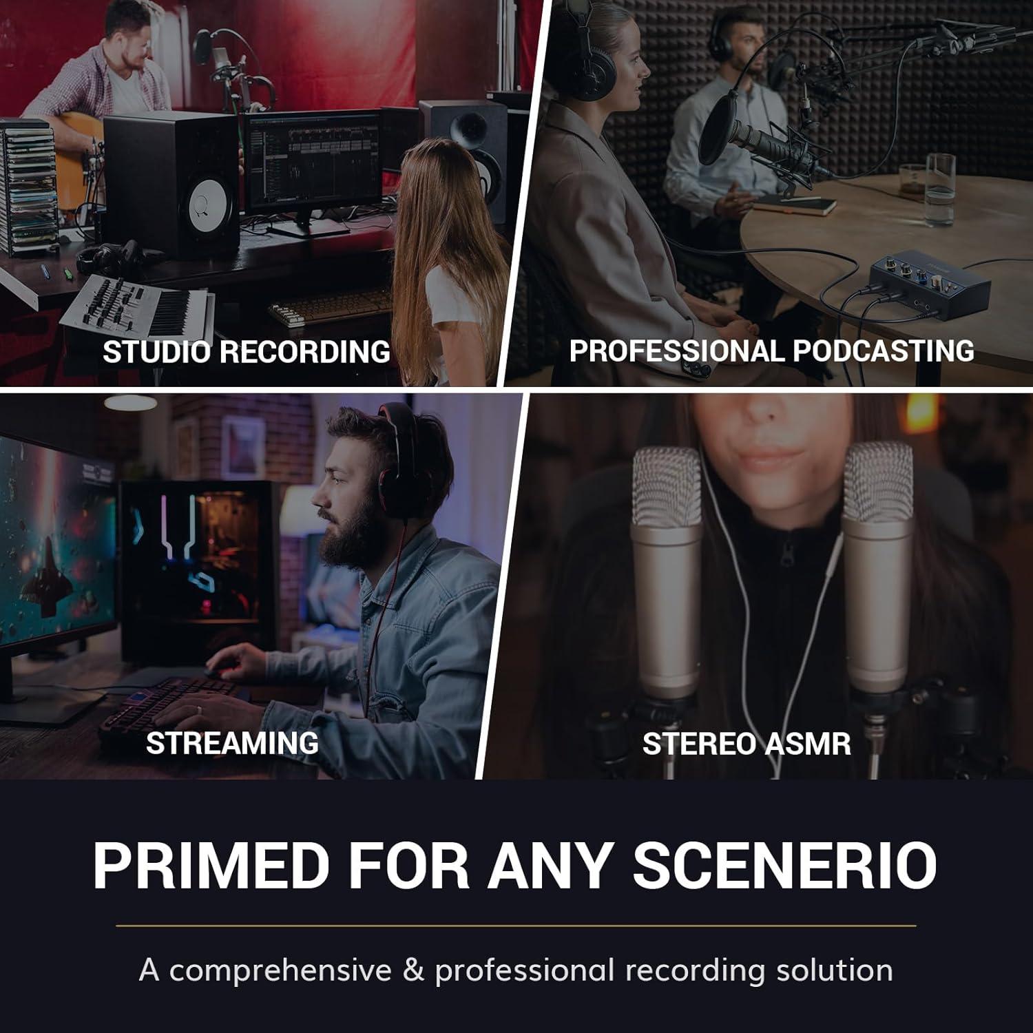 Interfaz de Audio TONOR TX510 USB 2 Canales XLR 6.35mm Negro