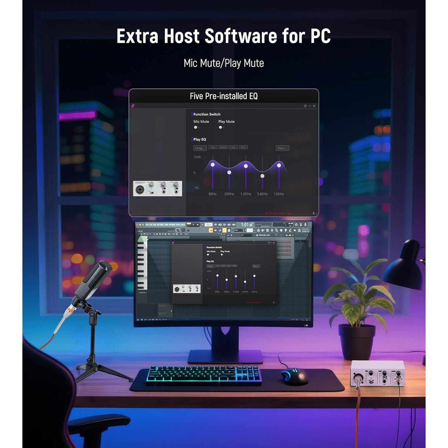 Interfaz de Audio USB C Synido Solo Plata 24bit 48kHz 48V