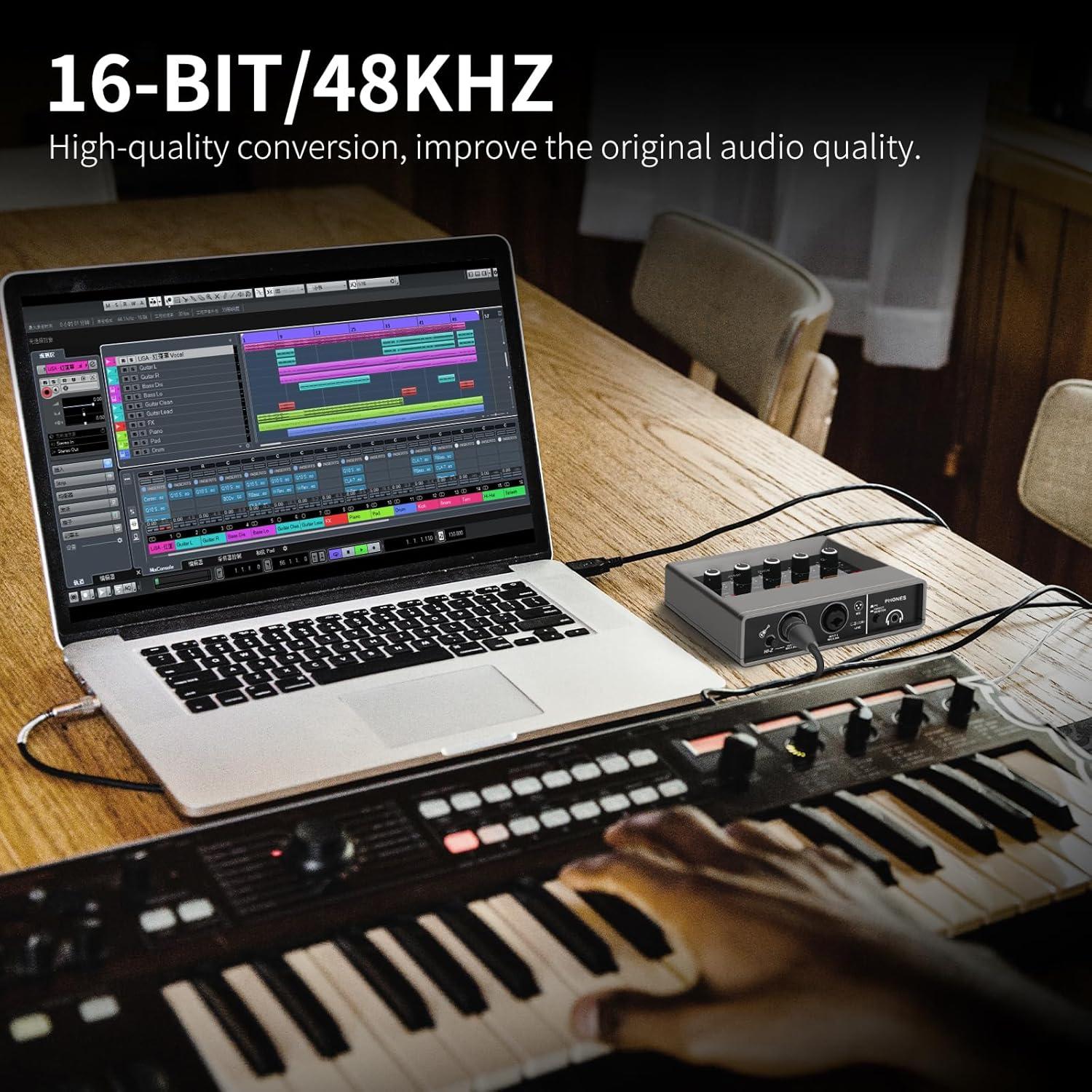 Interfaz de Audio USB Q-16 XTUGA 16 bit 48 kHz Phantom