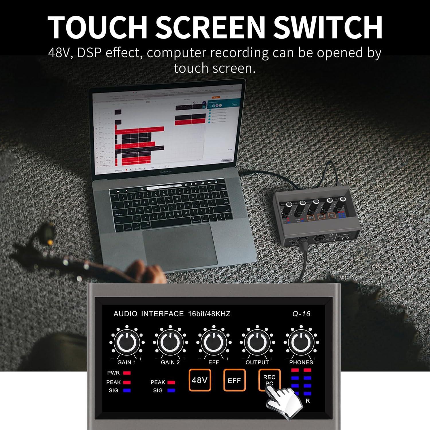 Interfaz de Audio USB Q-16 XTUGA 16 bit 48 kHz Phantom