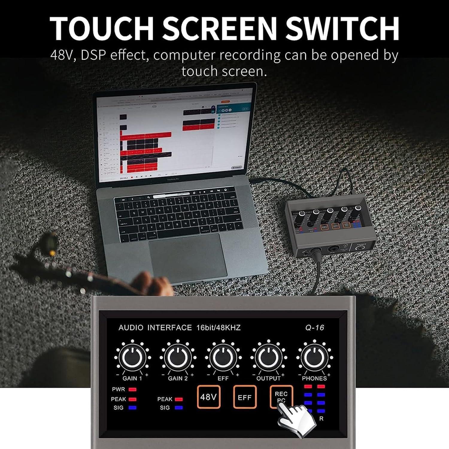 Interfaz de Audio USB Q-16 - 16 bit/48 kHz, Phantom 48V