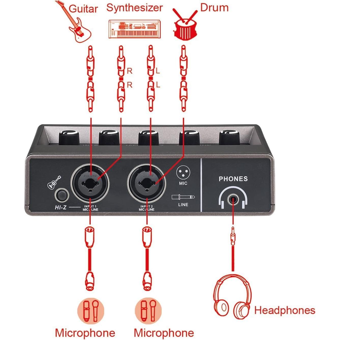 Interfaz de Audio USB Q-16 - 16 bit/48 kHz, Phantom 48V