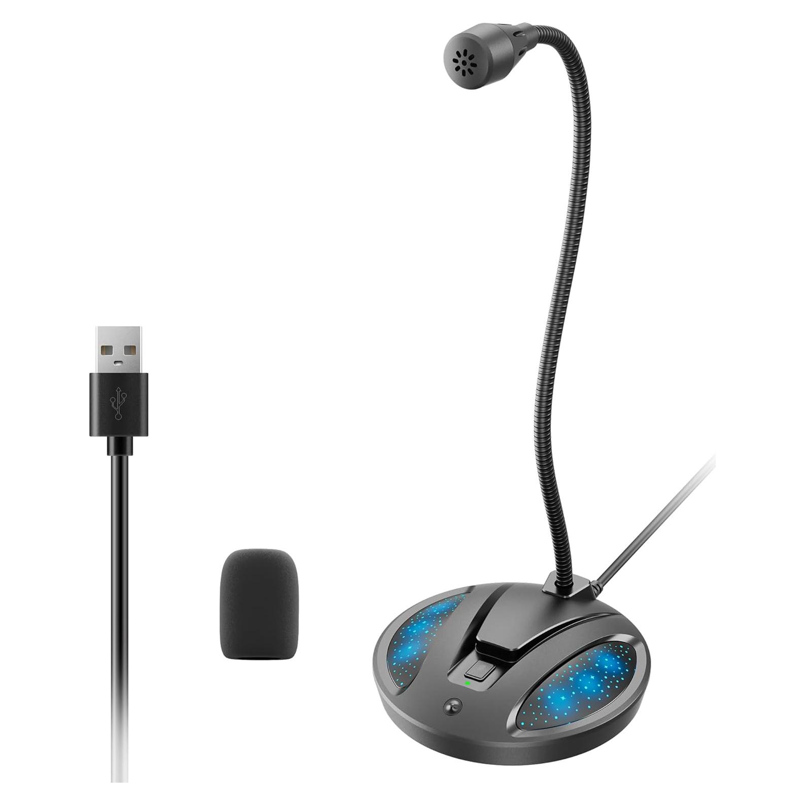 Micrófono USB CMOCIIY 605 con Cuello de Ganso y Cancelación de Ruido