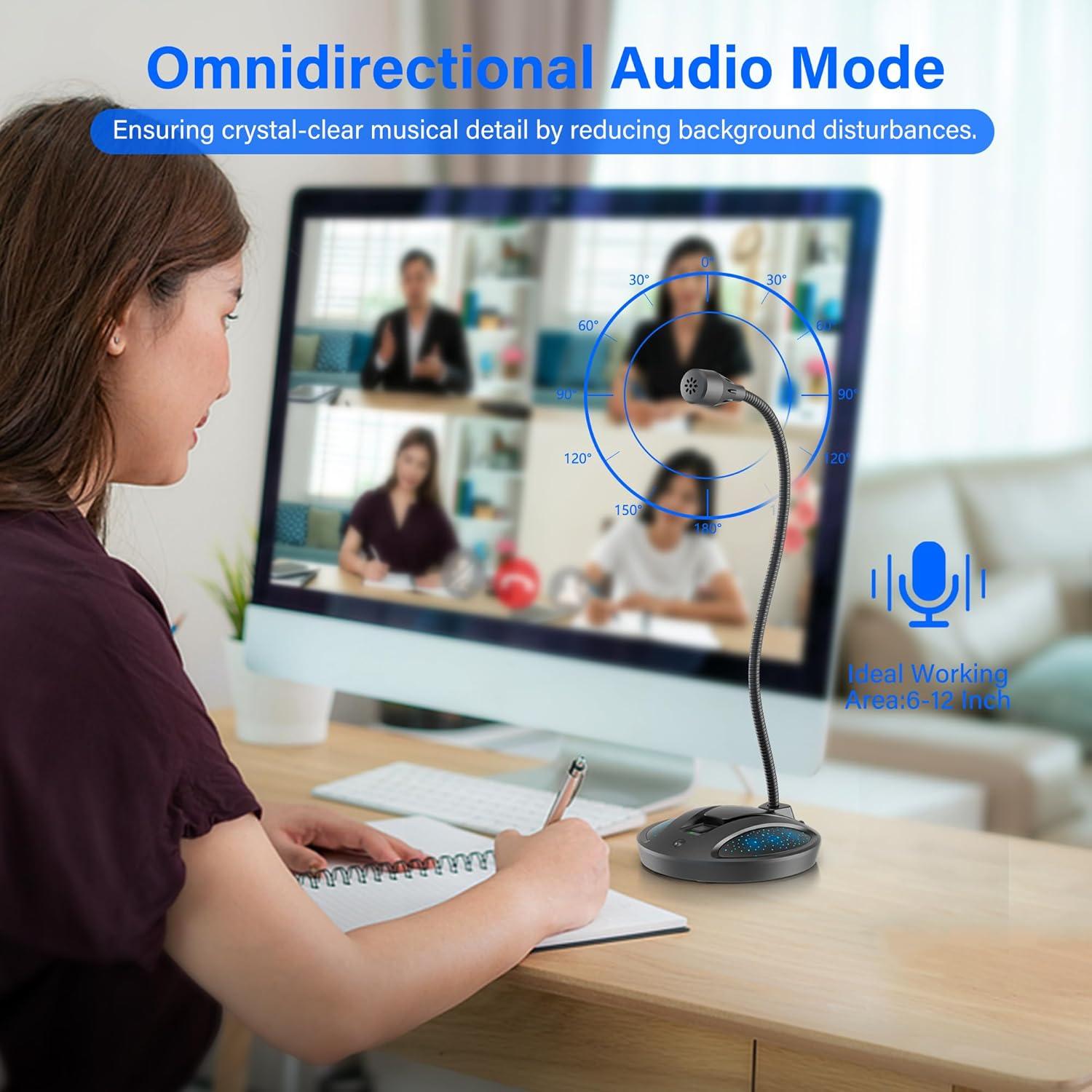 Micrófono USB CMOCIIY 605 con Cuello de Ganso y Cancelación de Ruido