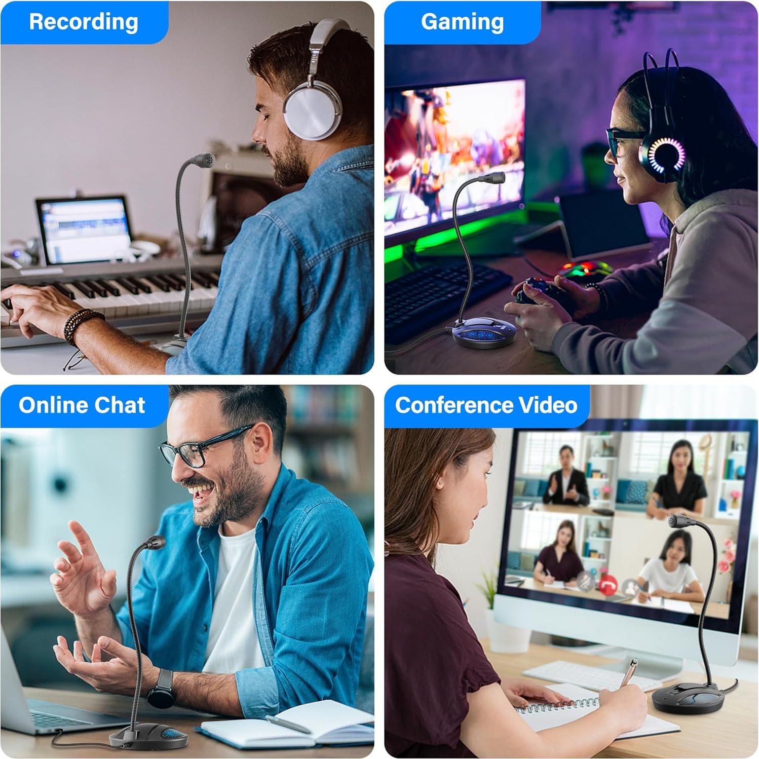 Micrófono USB CMOCIIY 605 con Cuello de Ganso y Cancelación de Ruido