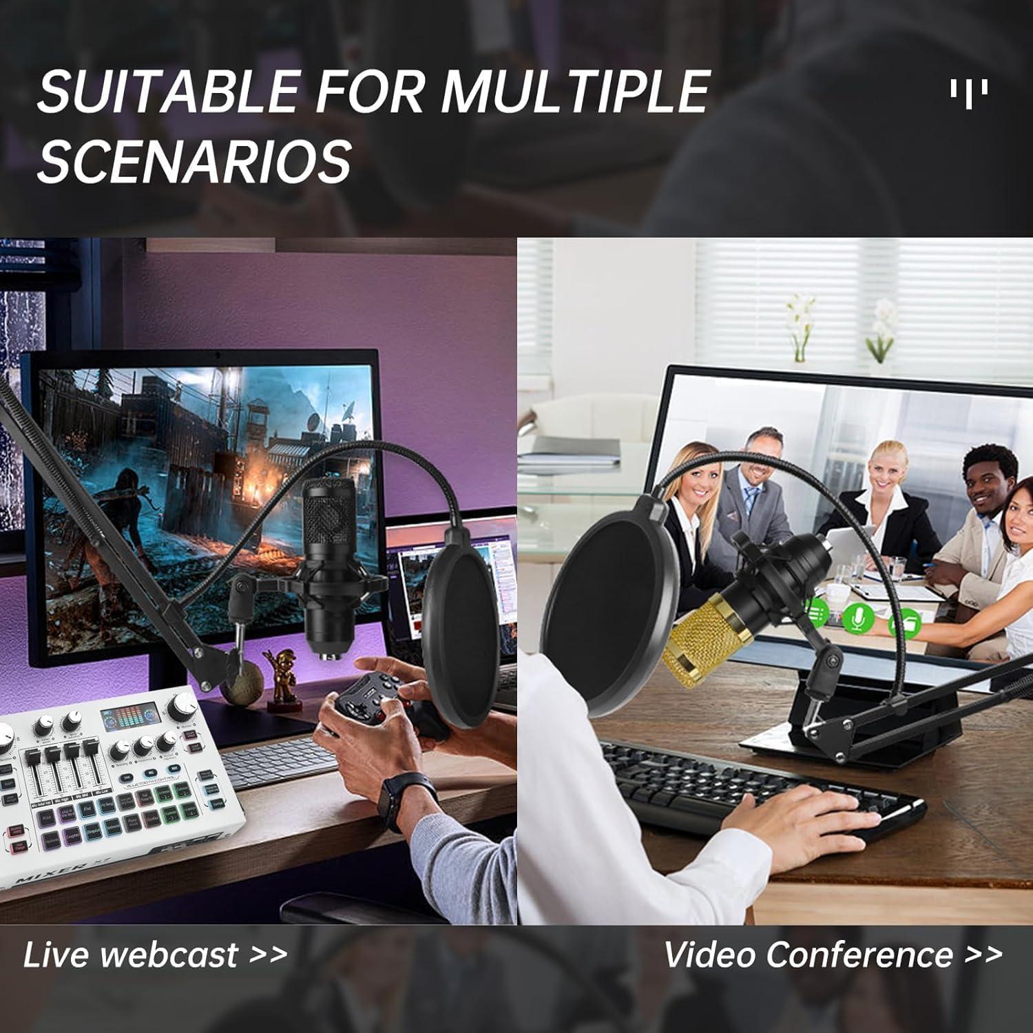 Mezclador de Audio MT-VIKI con Pantalla LCD 2.25" para Streaming