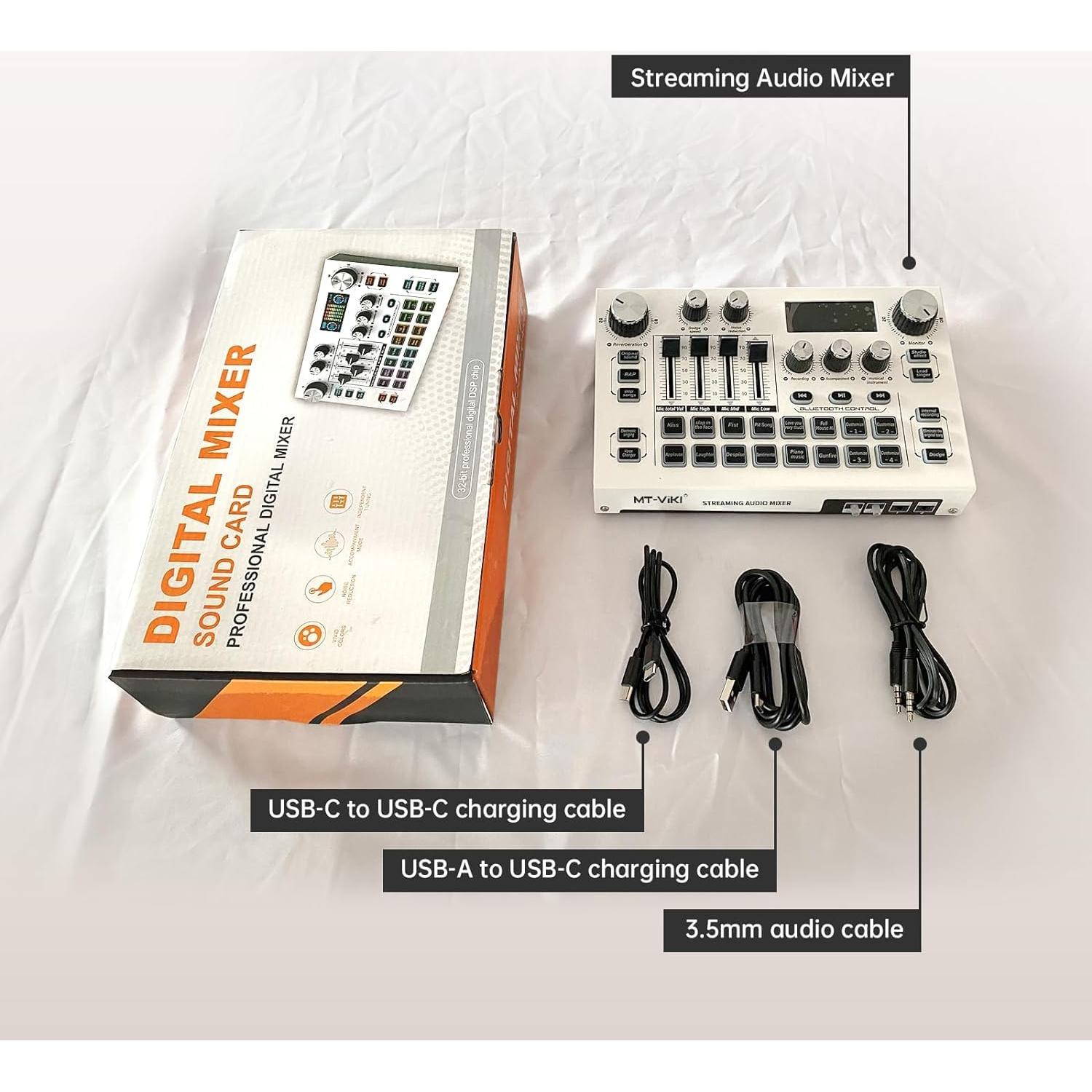 Mezclador de Audio MT-VIKI con Pantalla LCD 2.25" para Streaming