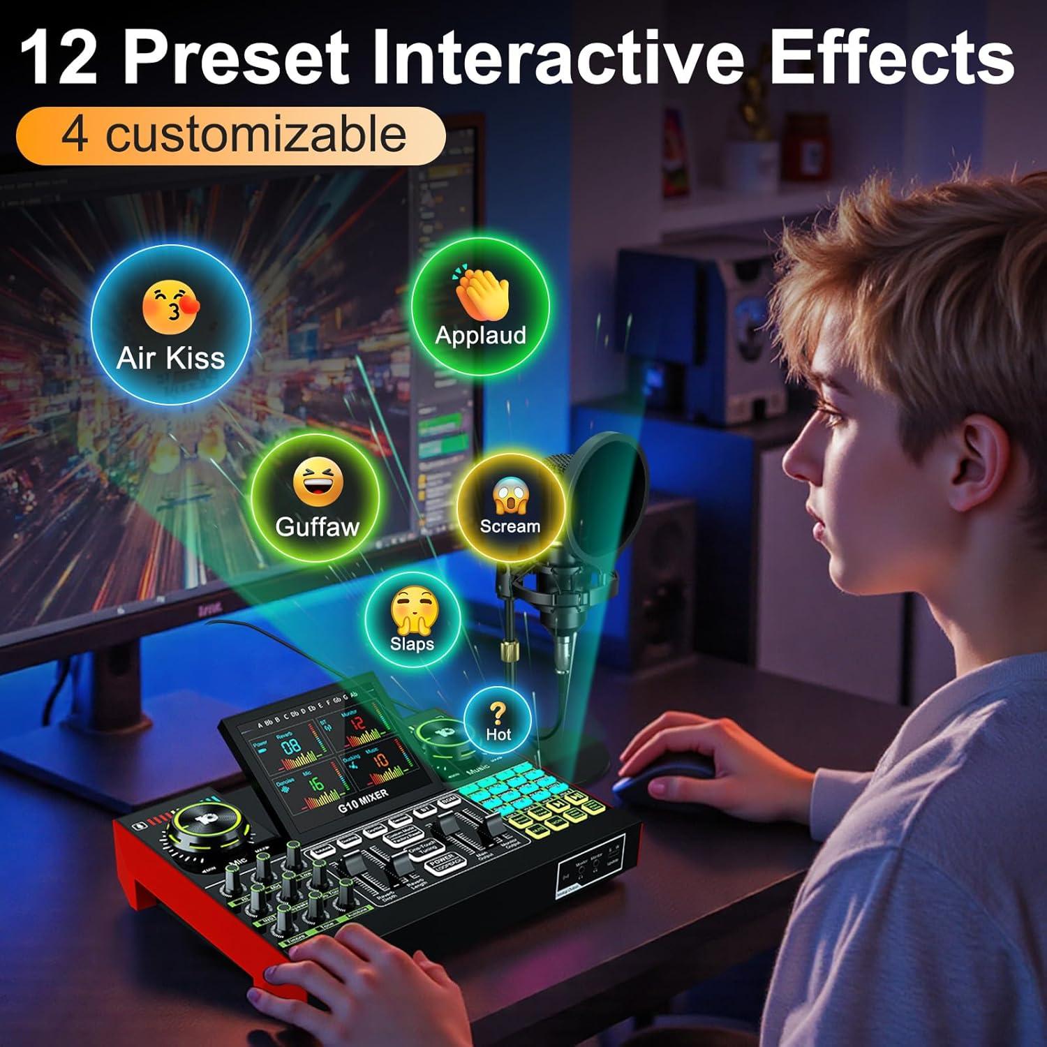 Paquete de Micrófono y Mezclador G10-BM800 para Podcast