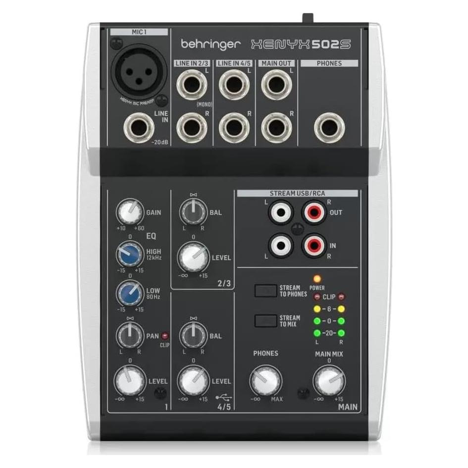 Mezclador Analógico Behringer XENYX 502S 5 Entradas USB