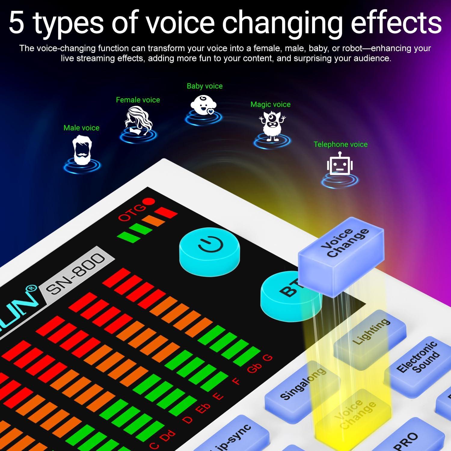 Mezclador de Audio Kaschun SN800 para Juegos y Streaming
