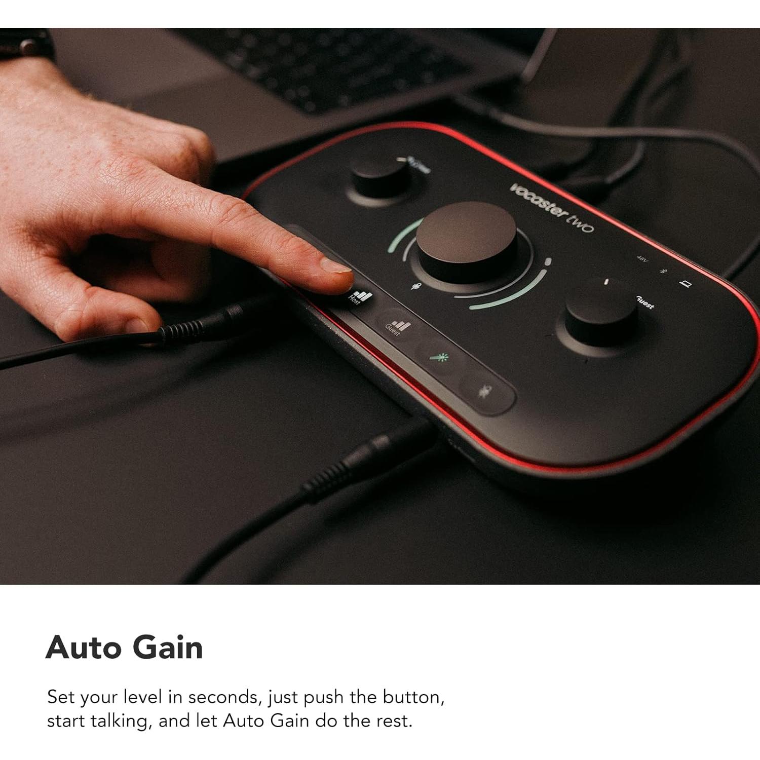 Focusrite Vocaster Two - Interfaz de Podcasting 2 Micrófonos