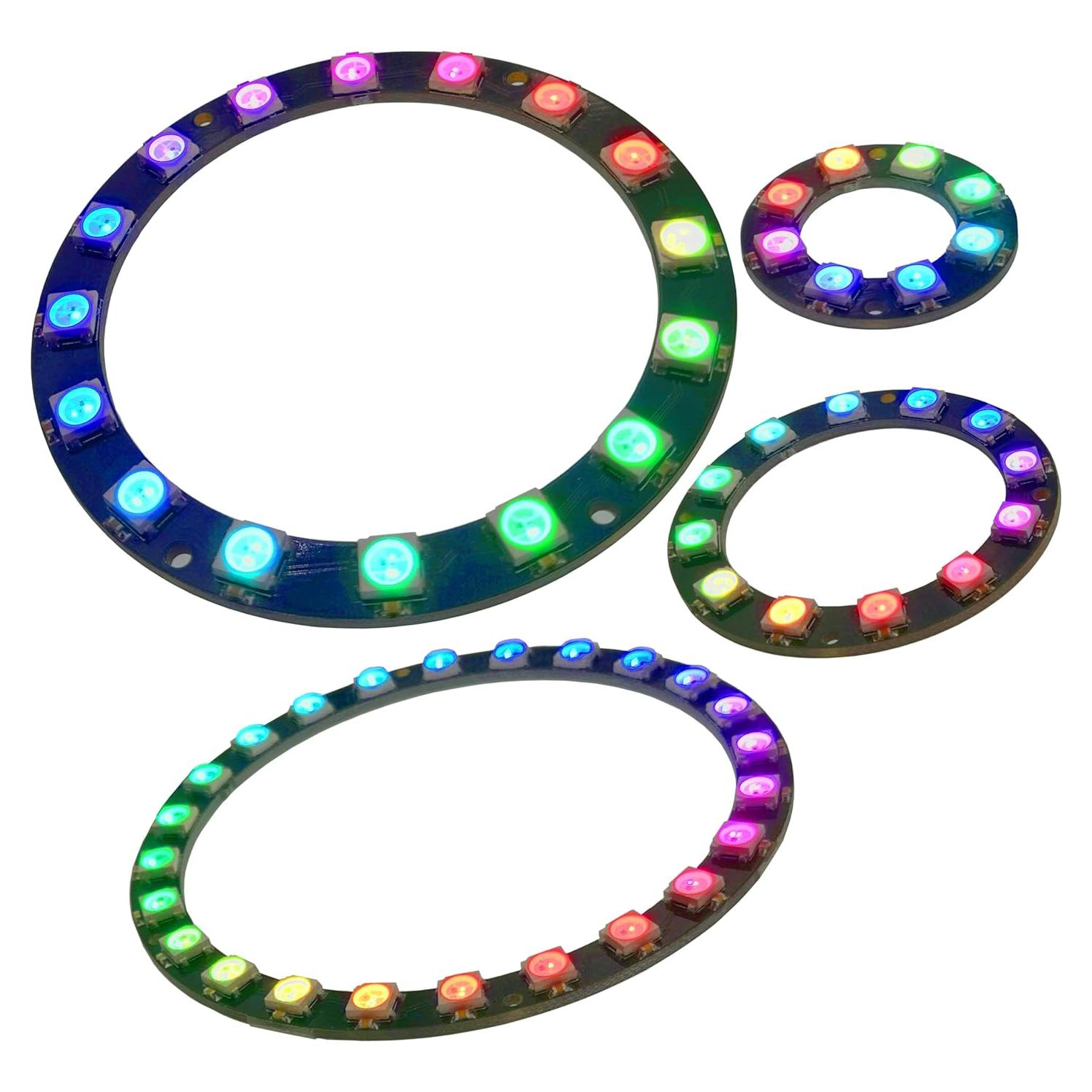 Conjunto de Anillos LED WS2812B RGB 8/12/16/24 - 5050 SMD