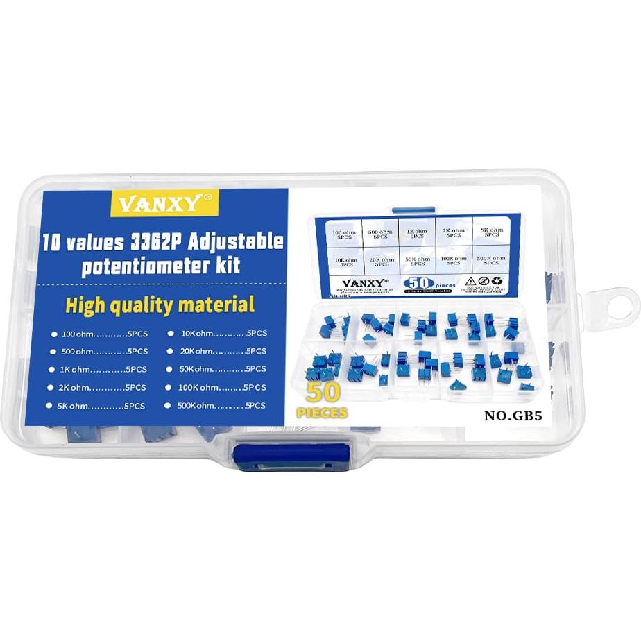Kits de Potenciómetros Trimmer 50Pcs VANXY 100-500K ohm