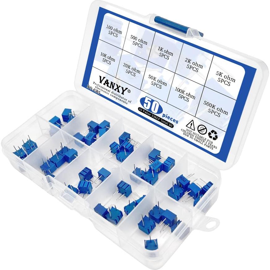 Kits de Potenciómetros Trimmer 50Pcs VANXY 100-500K ohm