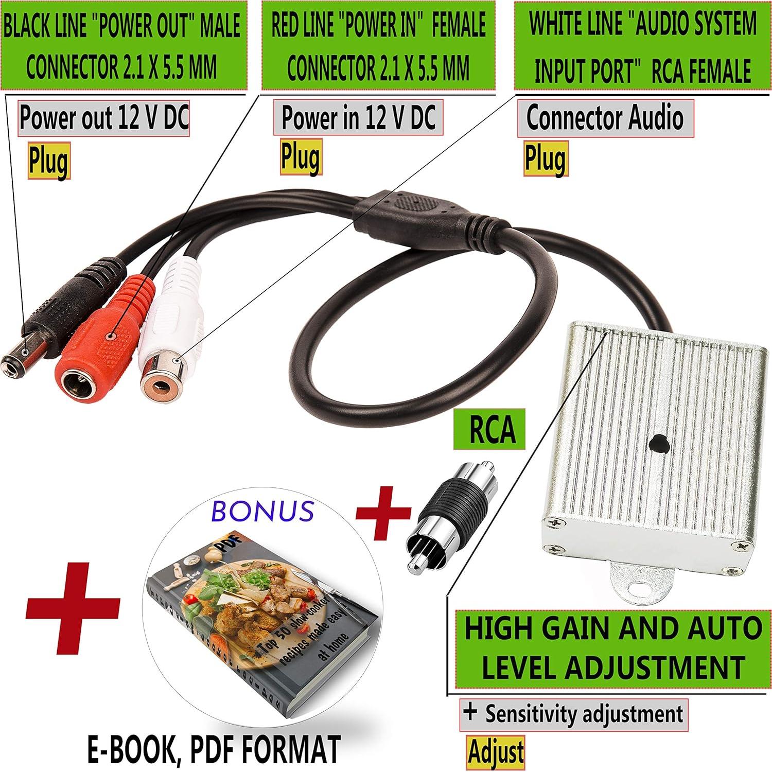 Micrófono de Vigilancia CCTV Tiny DVR Exterior Metal 67.8g