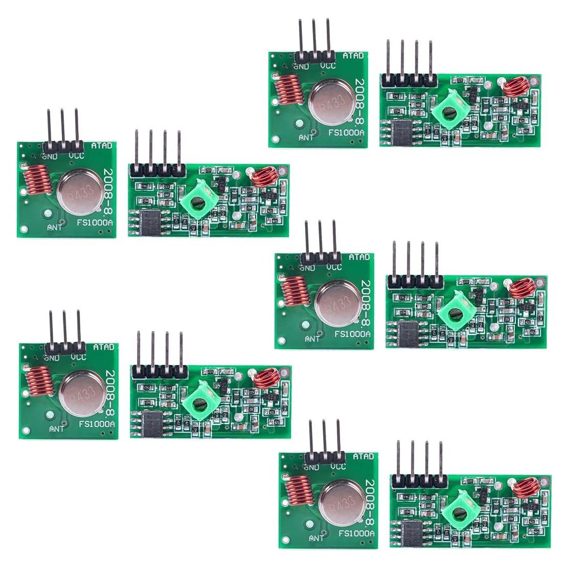 Kit Transmisor y Receptor RF Inalámbrico HiLetgo 433MHz 5 Pcs