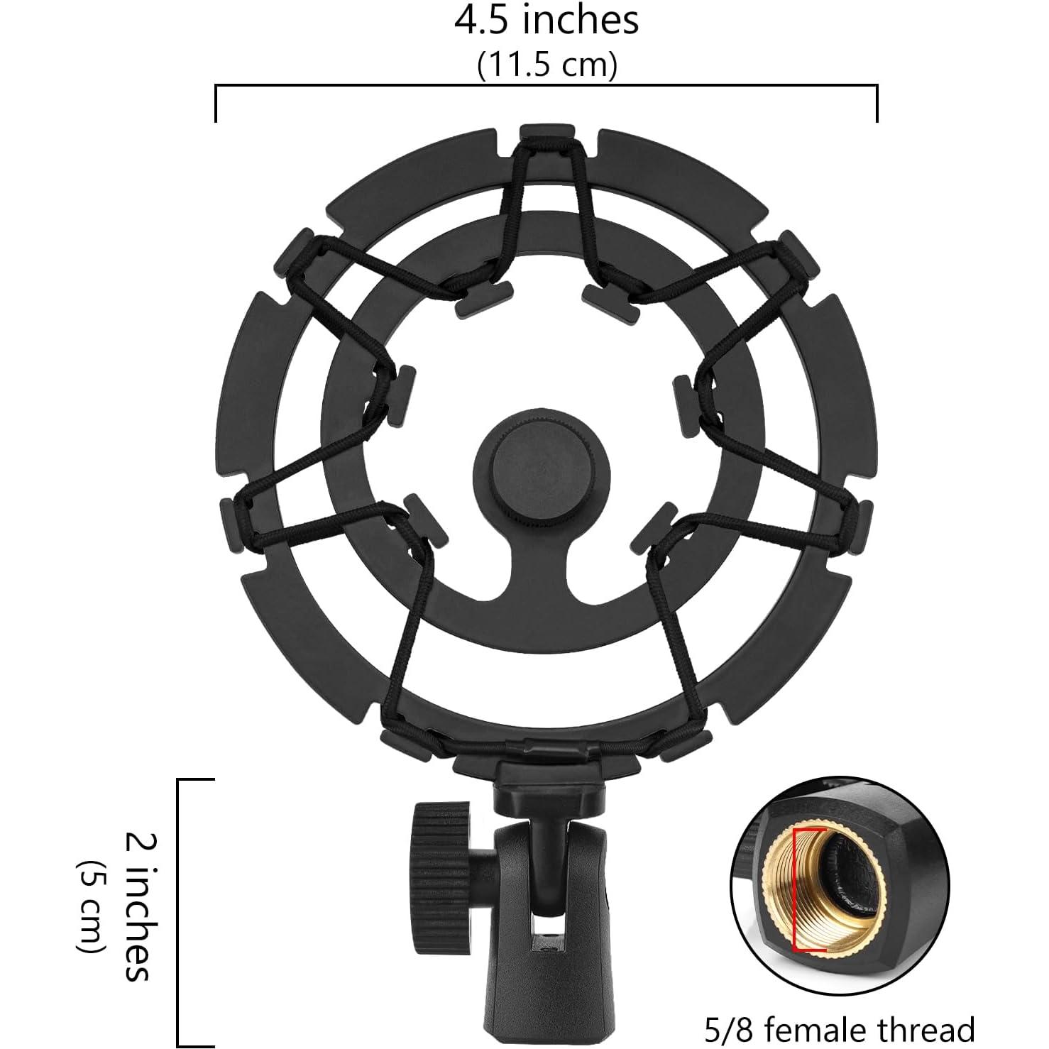 Soporte de Micrófono Geekria para Shure MV7, SM7B, MV7X Negro