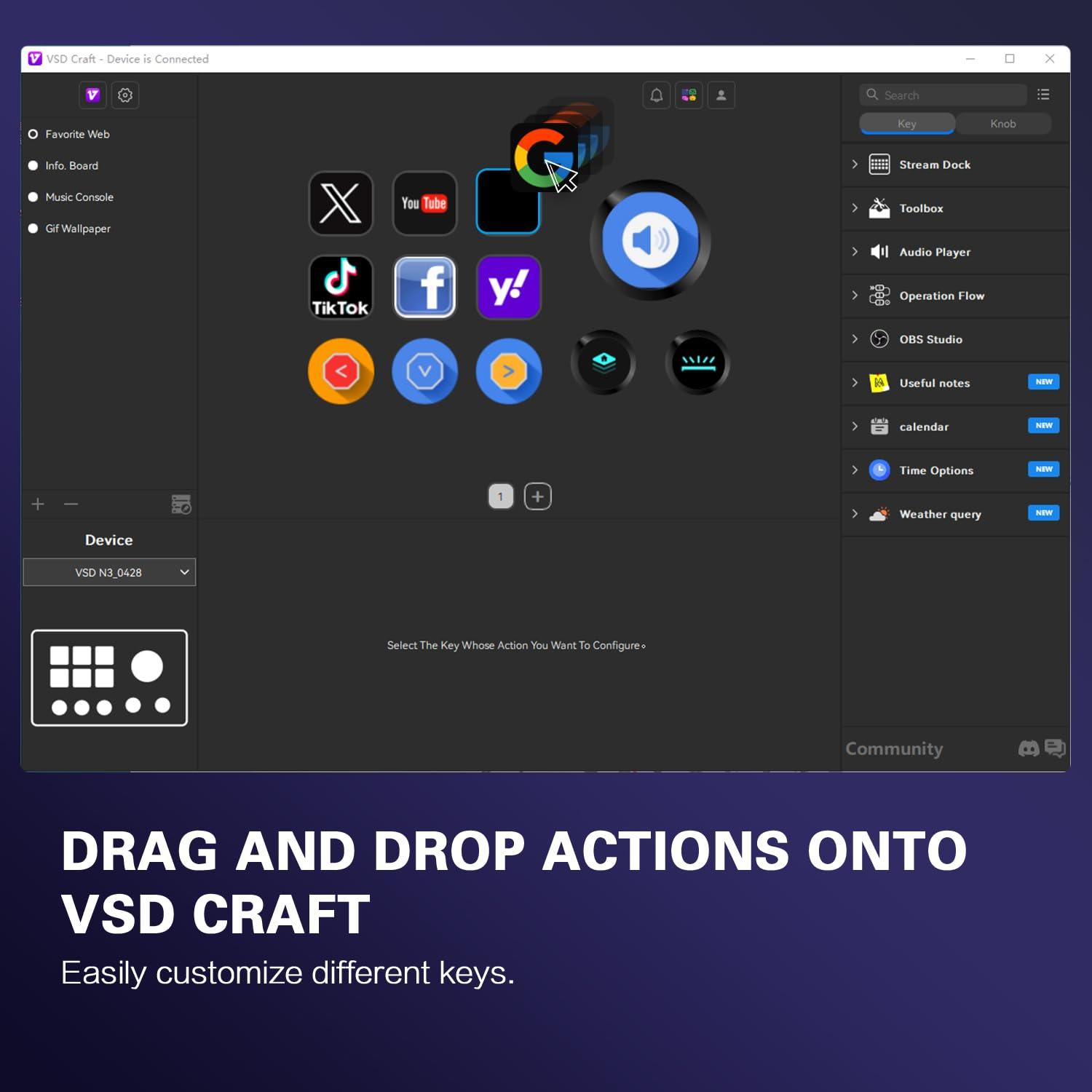 Controlador de Transmisión TreasLin N3 con 12 Teclas Macro USB-C