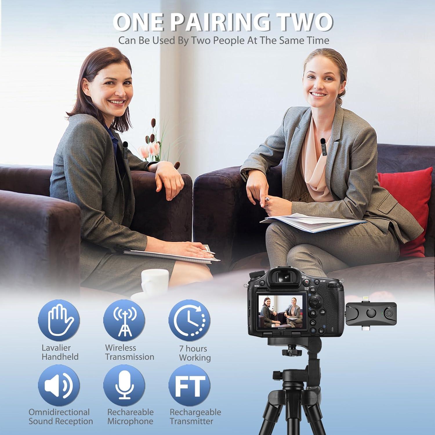 Micrófono Lavalier Inalámbrico Dralud M1 48kHz 30.48m